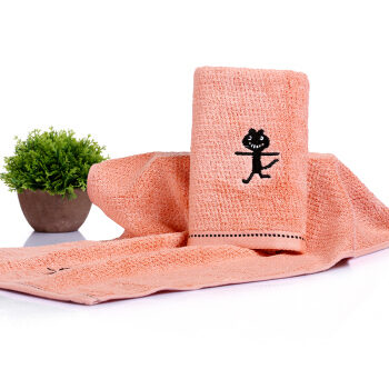 Mufan towel bath towel home textile bamboo fiber towel soft breathable water absorbent facial cleaning towel bamboo charcoal high quality beauty facial Towel Gift dancing cat orange (towel) 34 * 75cm