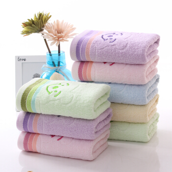 Mufan cotton towel 5 sets cotton facial cleaning facial towel soft thickened absorbent set gift towel bath towel wholesale smiling face - 1 in 5 colors