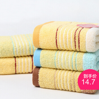 Jieliya small towel cottonchild square towel all cotton absorbent facial cleaning children's towel small face towel beauty towel brown and blue two pack