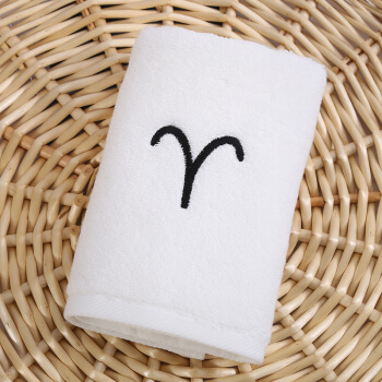 Jieliya cotton facial towel for male and female couples household personality constellation towel white 76 * 35cm Aries