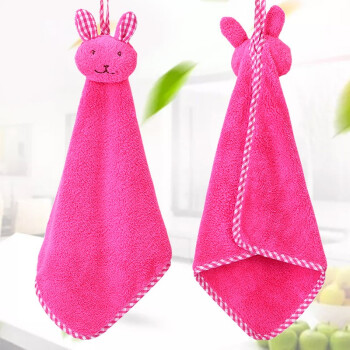 Mufan towel bath towel home textile thickened soft absorbent towel kitchen hanging creative lovely child cartoon cloth towel towel rabbit head towel rose red