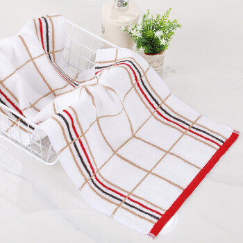 Clean cotton towel, face cleaning, all cotton absorbent striped face towel, 6917, simple European square red