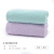 Grace towel household suit cotton water absorption, lengthening and thickening plain color simple classic style facial towel 6714 two (green 1 Purple 1) 74 * 35