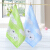 Jieliya cotton square towel cartoon small towel 2 pieces of all cotton baby childfacial cleaning cute small face towel 8778 powder 1 green 1 34 * 34cm