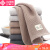 Grace cottonauze towel soft absorbent skin friendly child towel Japanese retro face cleaning towel increase couple hotel towel light brown 1 + dark brown 1 + light gray 1 74 * 31cm