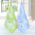 Jieliya cotton square towel cartoon small towel 2 pieces of all cotton baby's child face cleaning cute small towel 8778 blue 1 powder 1 34 * 34cm