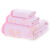 Yongliang towel bath towel Cotton absorbent cartoon suit bath towel kids towel face towel optional 3-piece Towel Pink