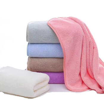 Shangpin bamboo Shuangda high density coral velvets towel 35 * 75 edge thickening soft fine velvets absorbent facial cleaning towel shop optional button towel Purple 1 35 * 75cm 80g